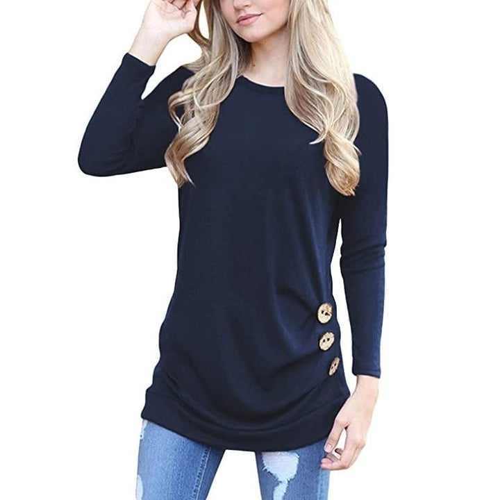 Womens Casual Long Sleeve Tunic Tops Image 7