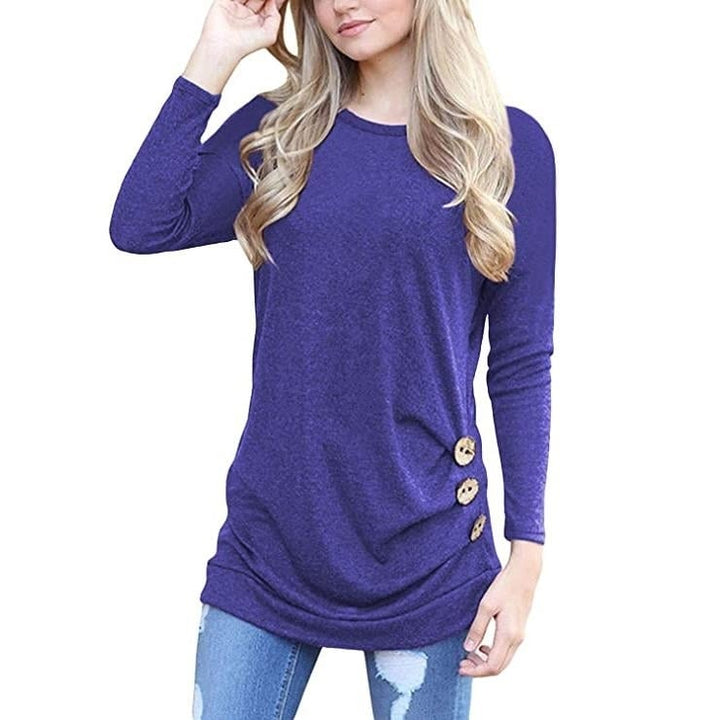 Womens Casual Long Sleeve Tunic Tops Image 9