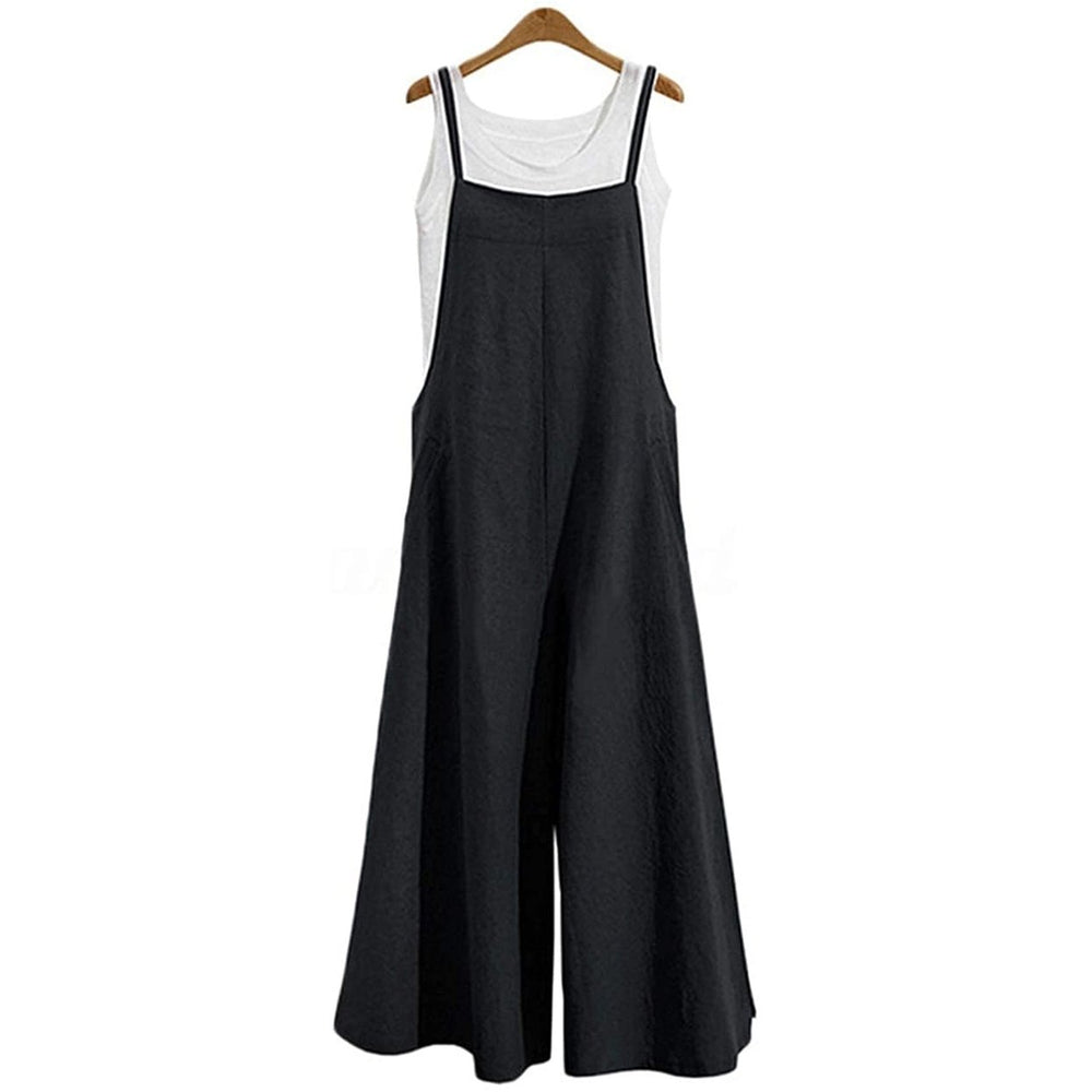 Womens Casual Loose Long Wide Leg Jumpsuits Image 2