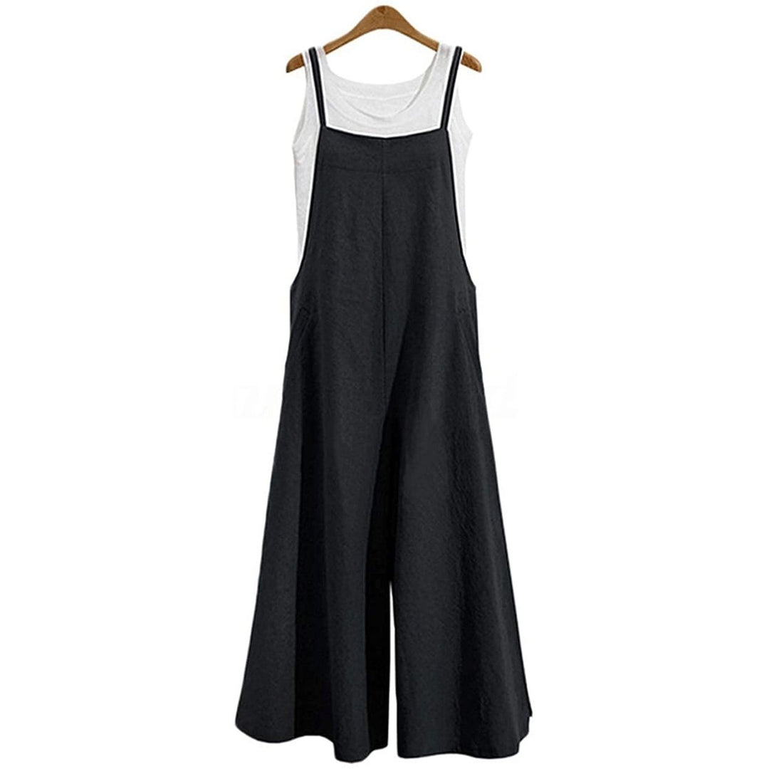 Womens Casual Loose Long Wide Leg Jumpsuits Image 2