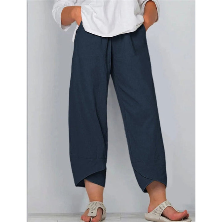 Womens Casual Plus Size Cotton Pants Image 4