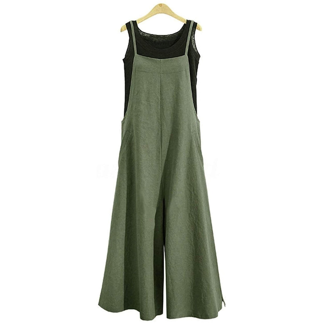 Womens Casual Loose Long Wide Leg Jumpsuits Image 3