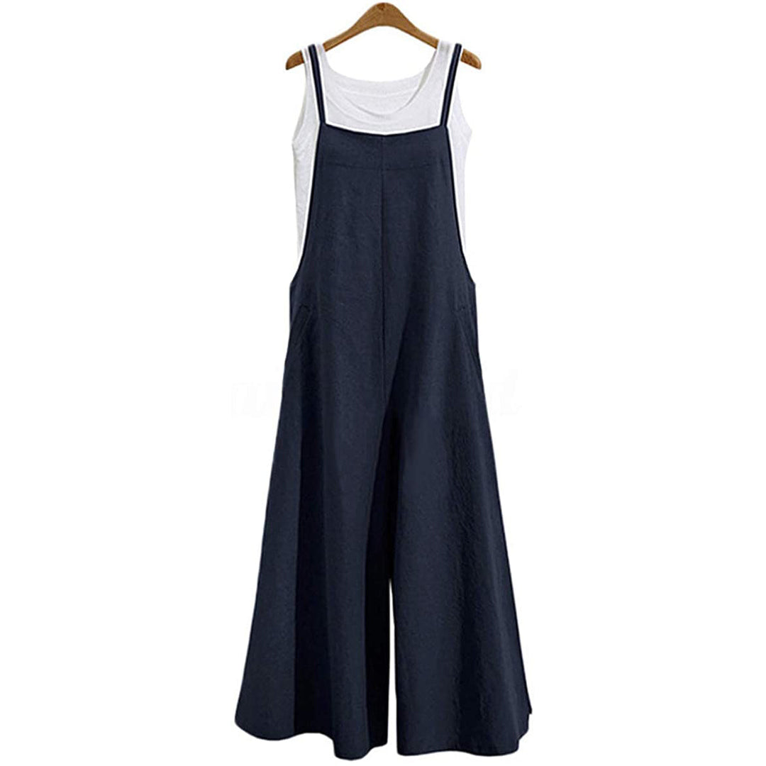 Womens Casual Loose Long Wide Leg Jumpsuits Image 4