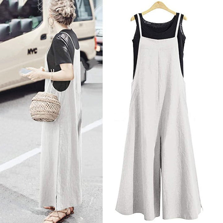 Womens Casual Loose Long Wide Leg Jumpsuits Image 6