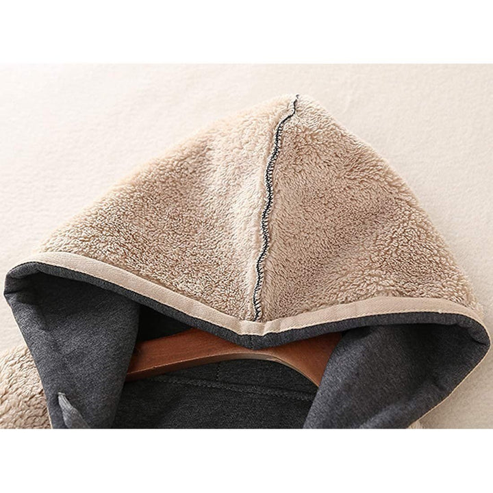 Womens Casual Winter Warm Sherpa Lined Zip Up Hooded Sweatshirt Jacket Image 8