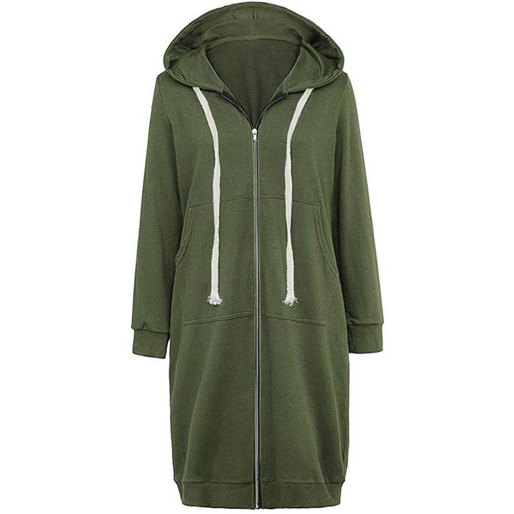 Womens Casual Zip up Hoodies Long Tunic Sweatshirts Jackets Fashion Plus Size Hoodie with Pockets Image 1