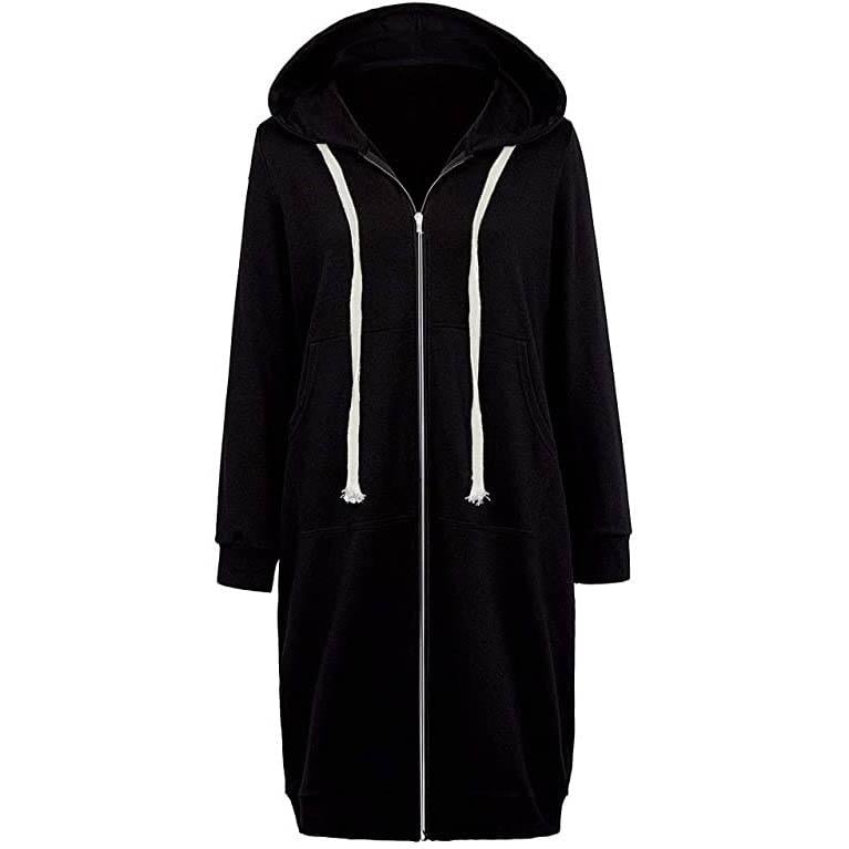 Womens Casual Zip up Hoodies Long Tunic Sweatshirts Jackets Fashion Plus Size Hoodie with Pockets Image 1