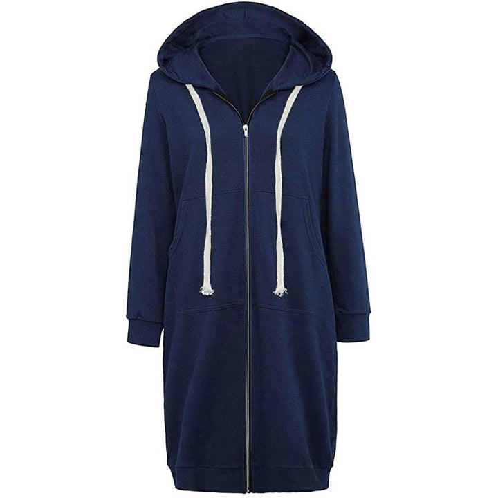 Womens Casual Zip up Hoodies Long Tunic Sweatshirts Jackets Fashion Plus Size Hoodie with Pockets Image 4