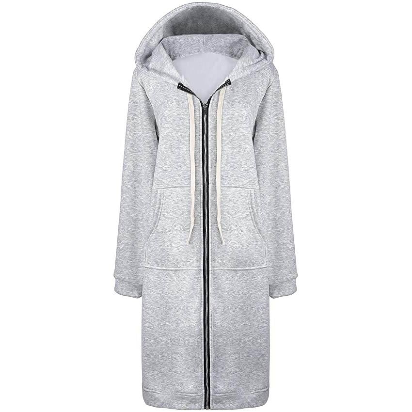 Womens Casual Zip up Hoodies Long Tunic Sweatshirts Jackets Fashion Plus Size Hoodie with Pockets Image 6