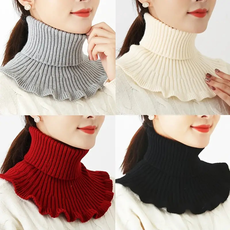 Womens Coldproof Warm Knitted Neck Scarf Image 1