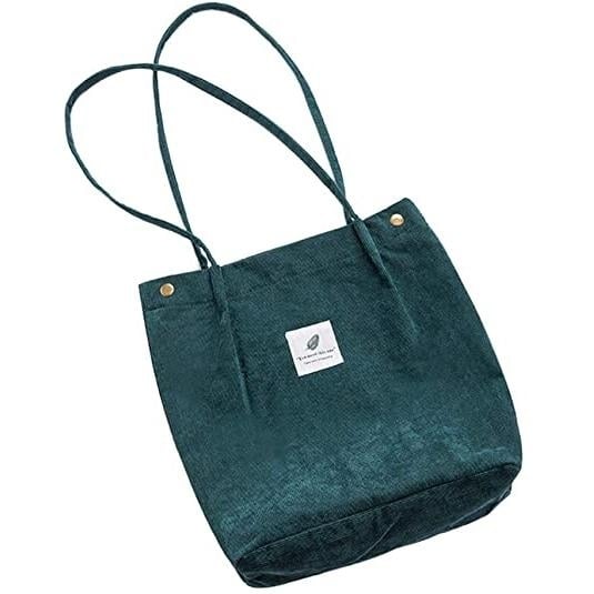 Womens Corduroy Shoulder Tote Bag Image 2