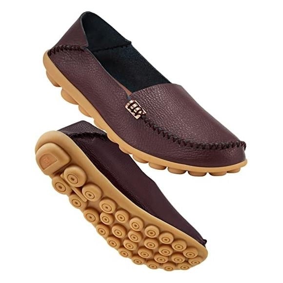 Womens Comfortable Leather Loafers Image 4