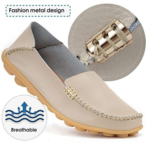 Womens Comfortable Leather Loafers Image 10