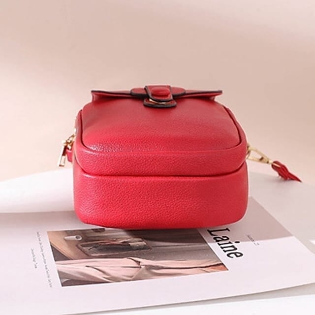 Womens Crossbody Leather Solid Color Plain Bag Wallet Image 8