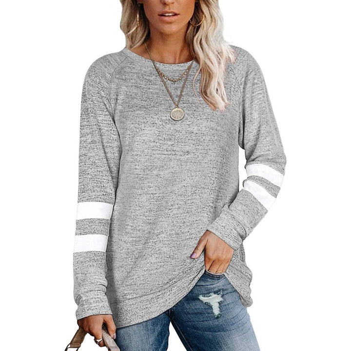 Womens Crewneck Sweatshirts Long Sleeve Sweaters Tunic Tops Image 4