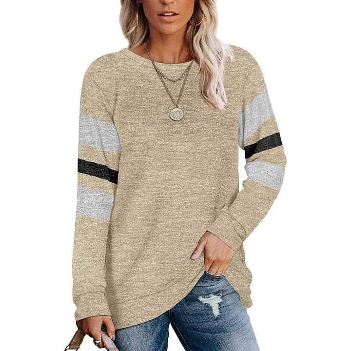 Womens Crewneck Sweatshirts Long Sleeve Sweaters Tunic Tops Image 6