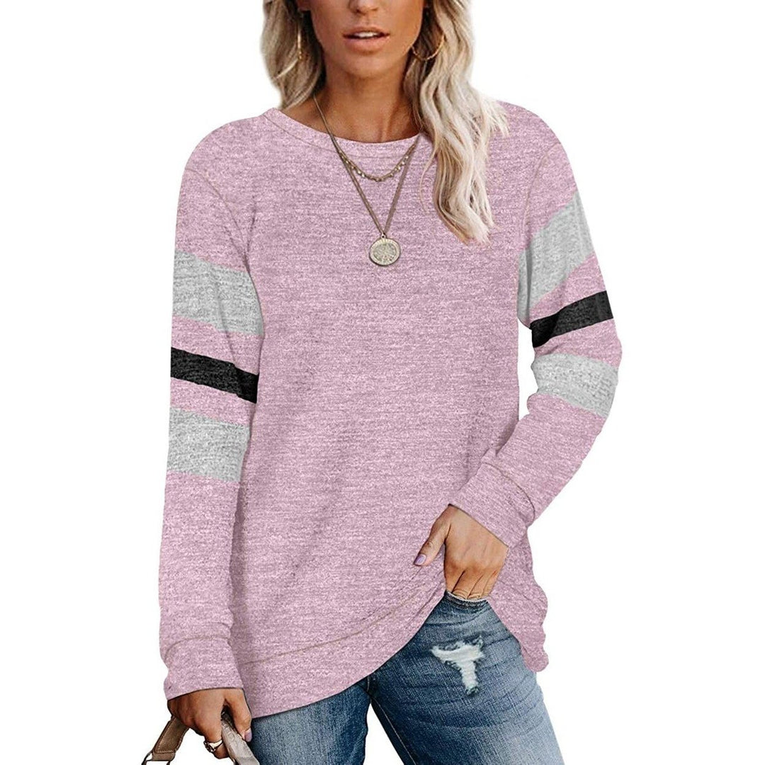 Womens Crewneck Sweatshirts Long Sleeve Sweaters Tunic Tops Image 8