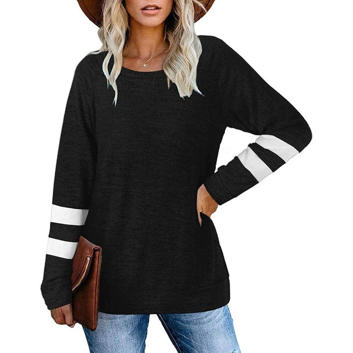 Womens Crewneck Sweatshirts Long Sleeve Sweaters Tunic Tops Image 9