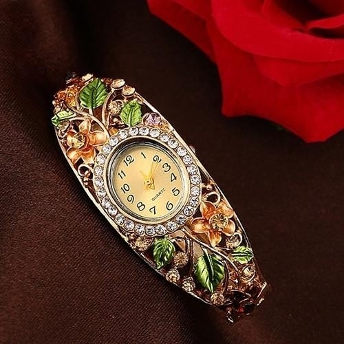 Womens Crystal Bracelet Wrist Watch Image 2