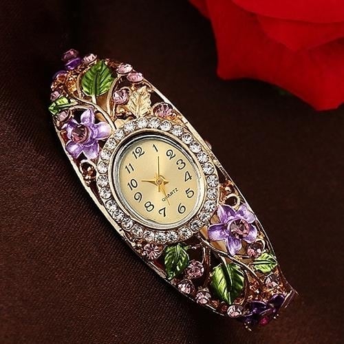 Womens Crystal Bracelet Wrist Watch Image 4