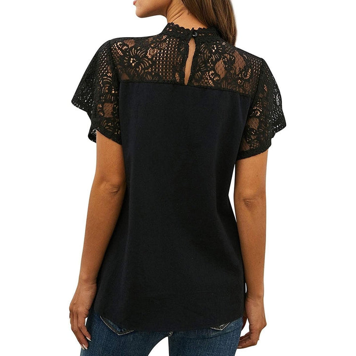 Womens Cute Lace Shirt Top T-Shirt Image 9