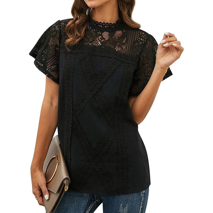 Womens Cute Lace Shirt Top T-Shirt Image 11