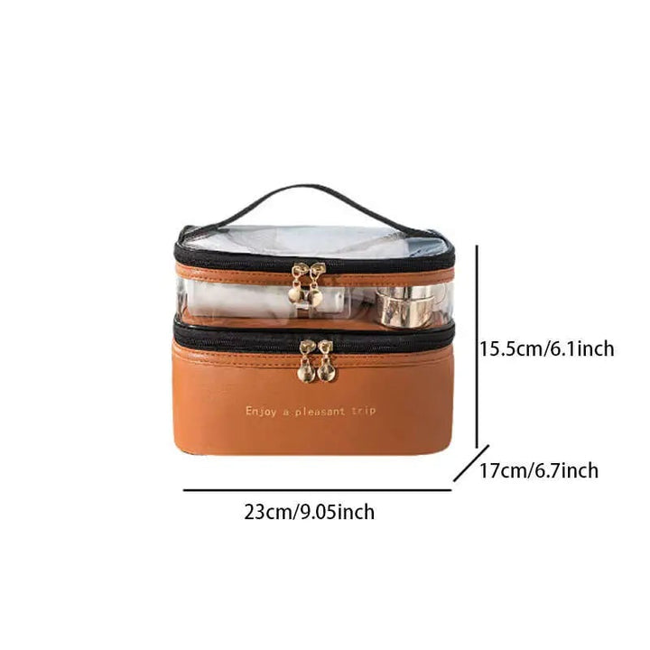 Womens Double Layer Makeup Bag Image 10