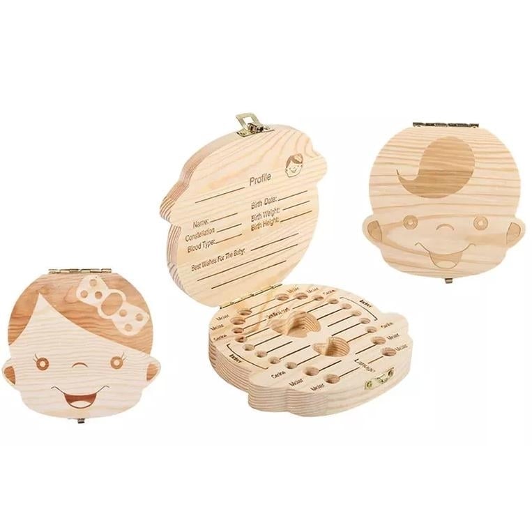 Wooden Storage Keepsake Box For Baby Teeth Image 3