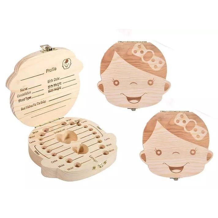 Wooden Storage Keepsake Box For Baby Teeth Image 4