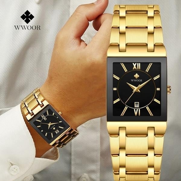 WWOOR Luxus Men Fashion Square Date Watch Image 11