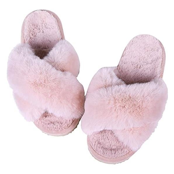 Womens Soft Plush Lightweight House Slippers Image 1