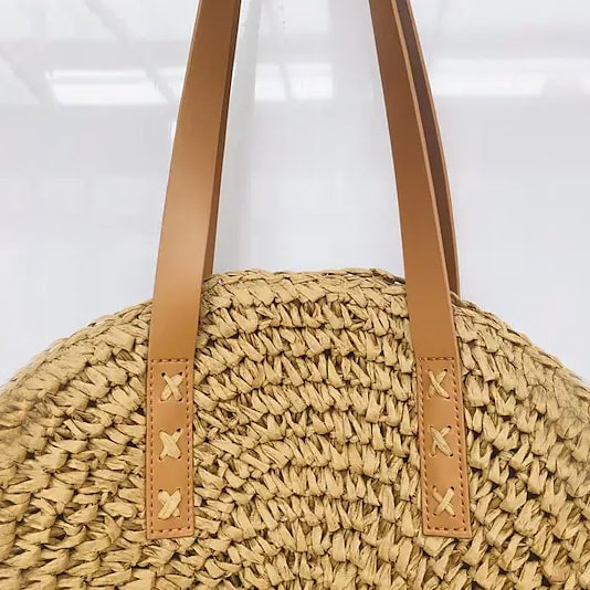 Womens Straw Tote Bag Boho Style Image 9