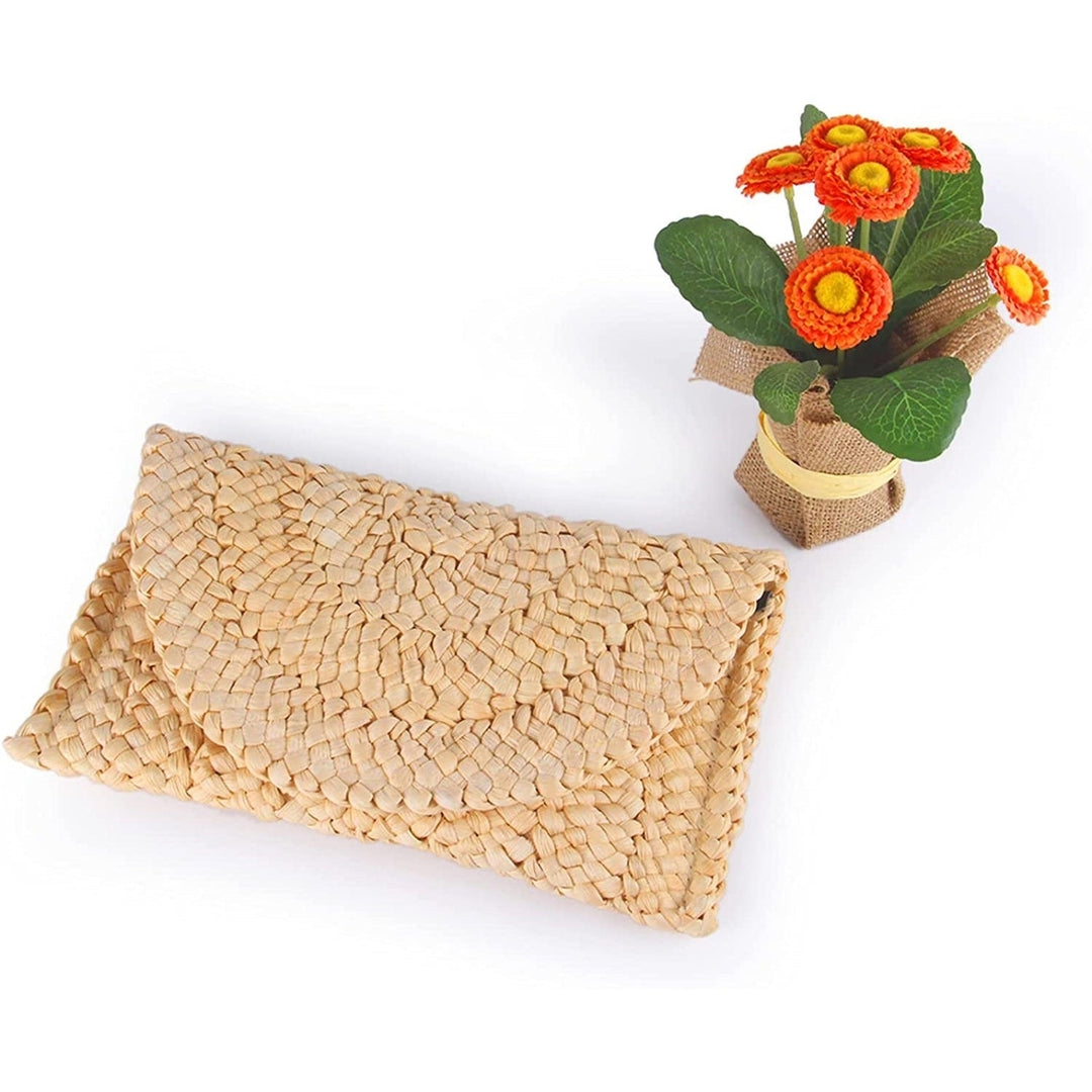 Womens Straw Clutch Purse Image 7