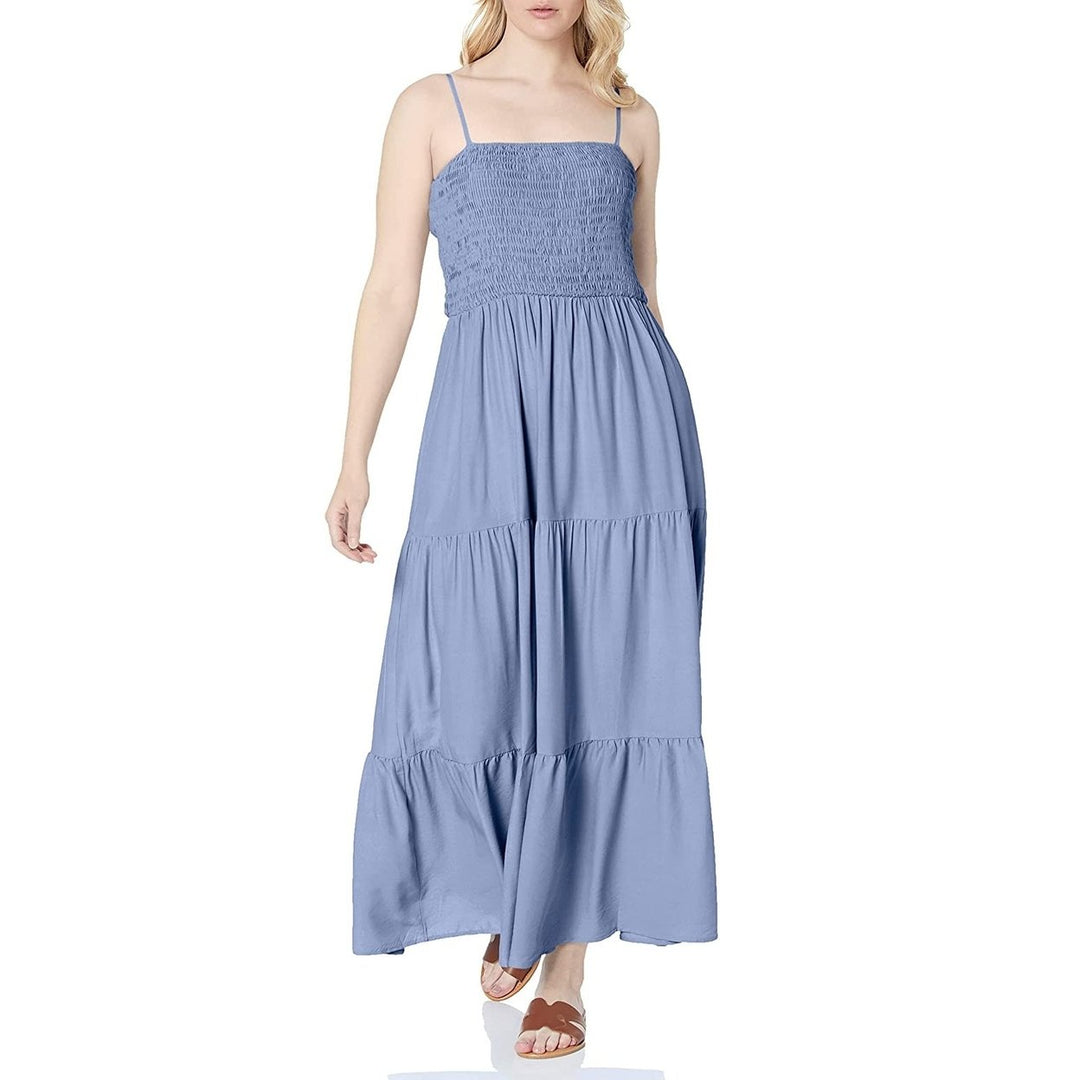 Womens Summer Boho Sleeveless Maxi Dress Image 2