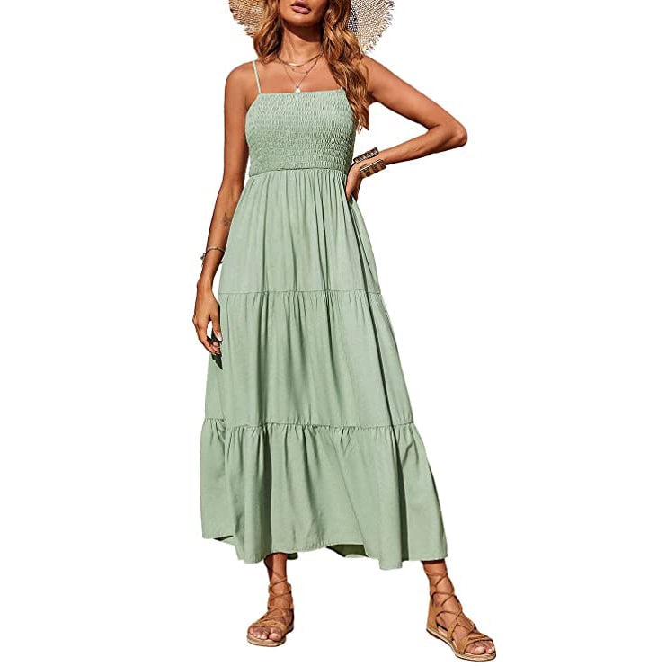 Womens Summer Boho Sleeveless Maxi Dress Image 4