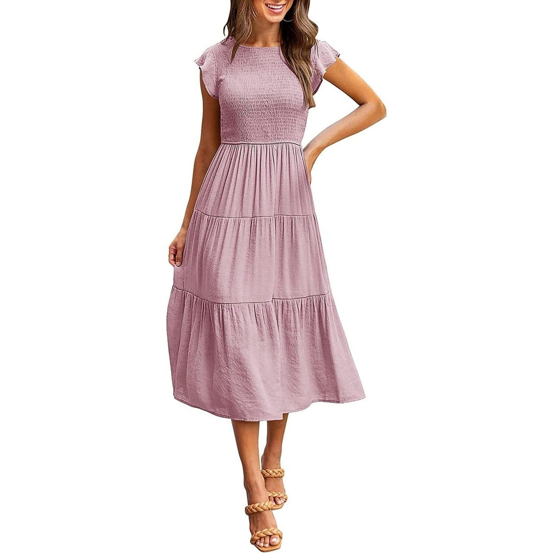 Womens Summer Casual Tiered A-Line Dress Image 1