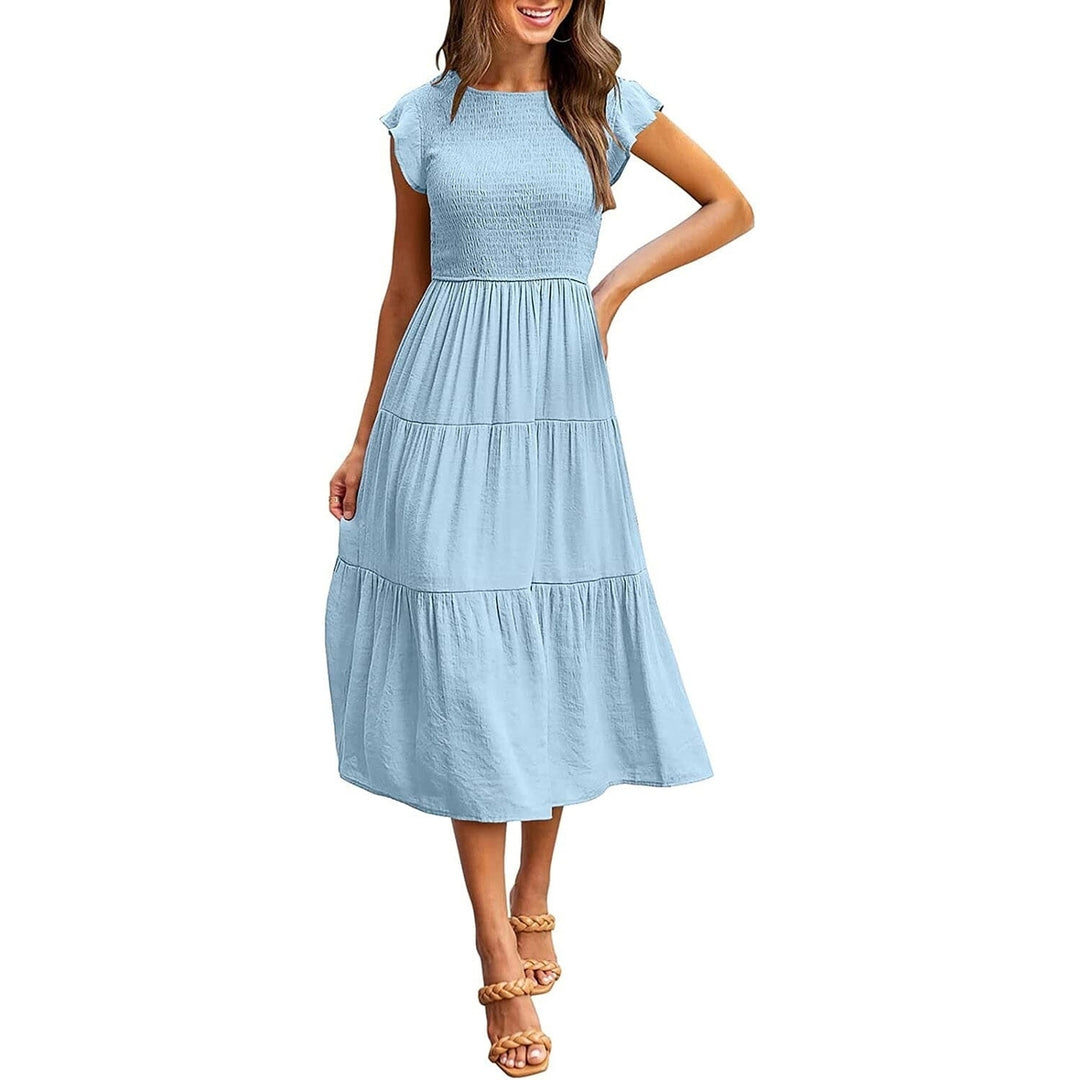 Womens Summer Casual Tiered A-Line Dress Image 3