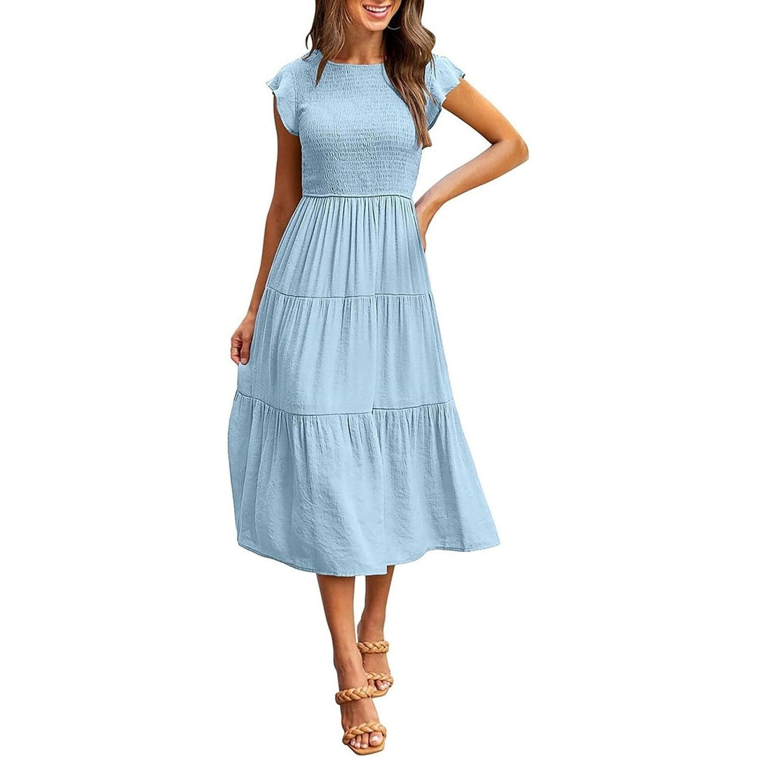 Womens Summer Casual Tiered A-Line Dress Image 1