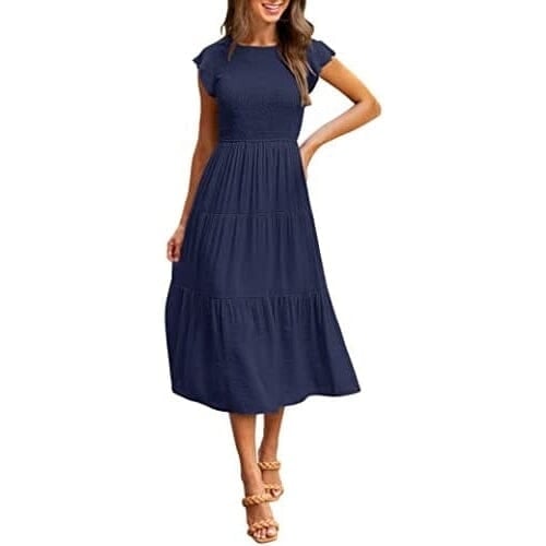 Womens Summer Casual Tiered A-Line Dress Image 4