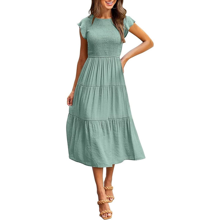 Womens Summer Casual Tiered A-Line Dress Image 6