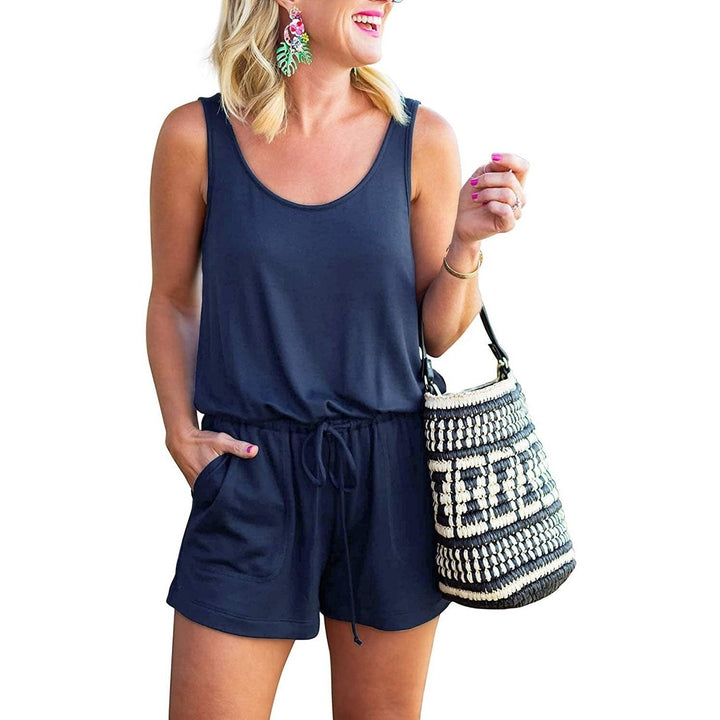 Womens Summer Sleeveless Tank Top Jumpsuit Image 3