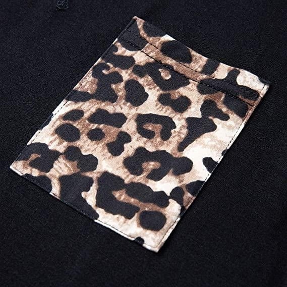 Womens Summer Tank Tops Leopard Pocket Sleeveless Blouse Image 7