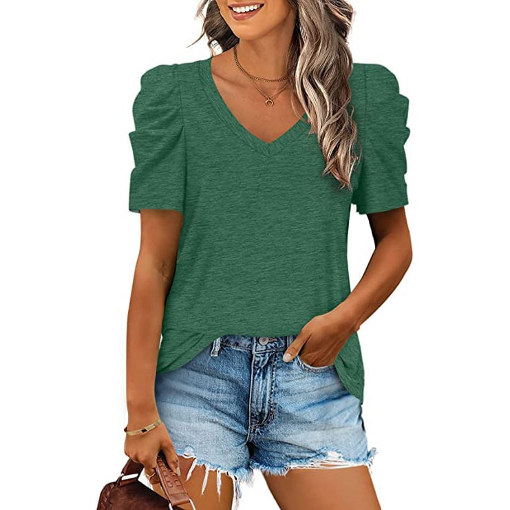 Womens Summer V-Neck Casual T-Shirt Image 2