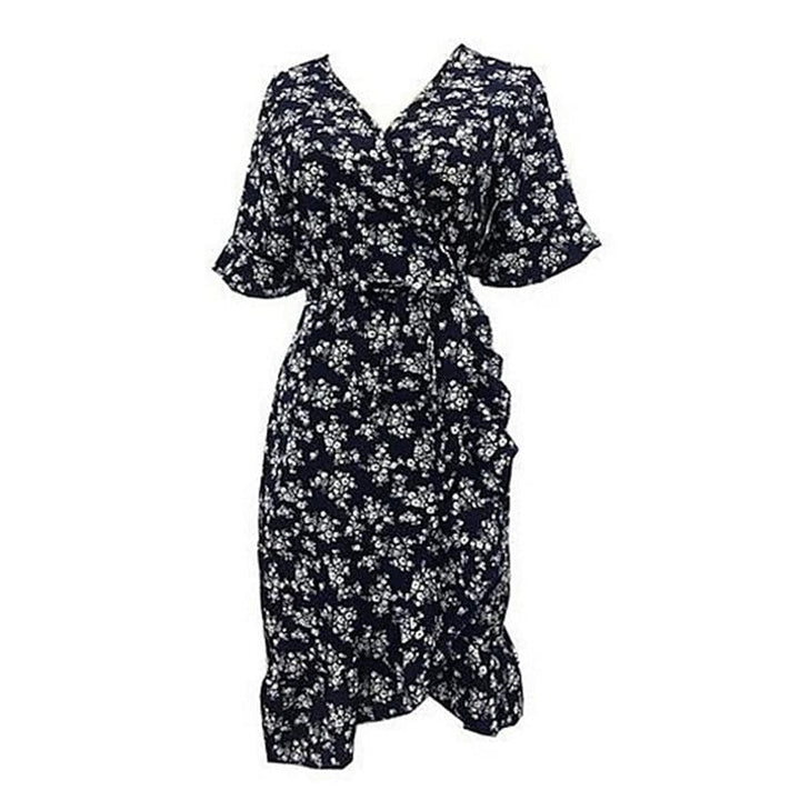 Womens Summer V-Neck Short Wrap Dress Image 3