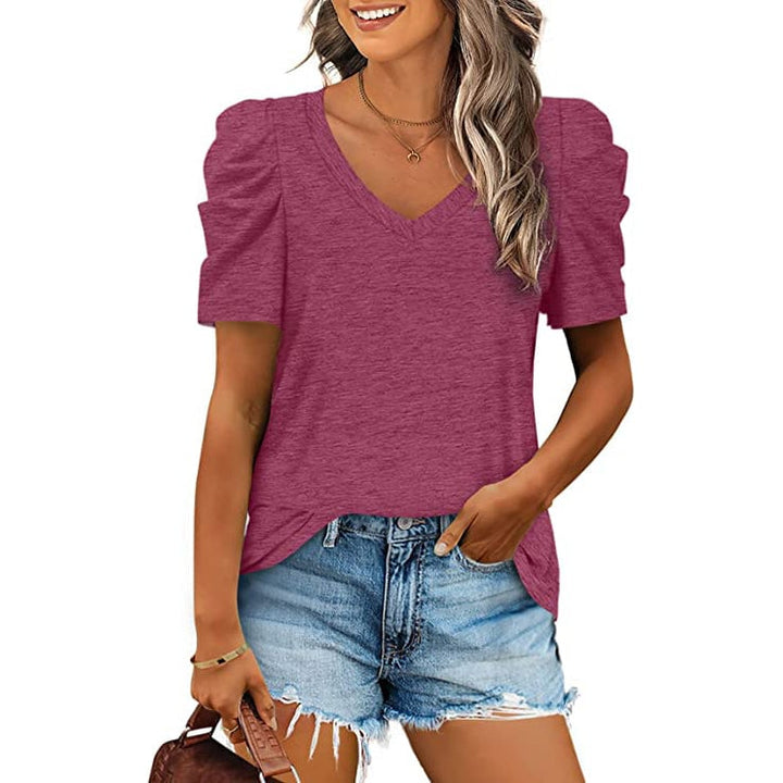 Womens Summer V-Neck Casual T-Shirt Image 4