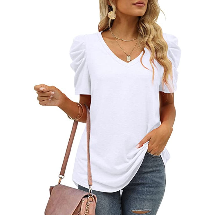 Womens Summer V-Neck Casual T-Shirt Image 7