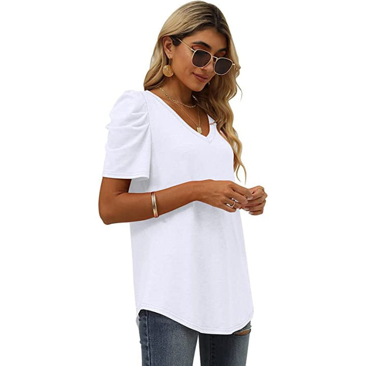 Womens Summer V-Neck Casual T-Shirt Image 8