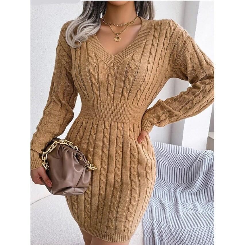 Womens Sweater Sheath Dress Image 2