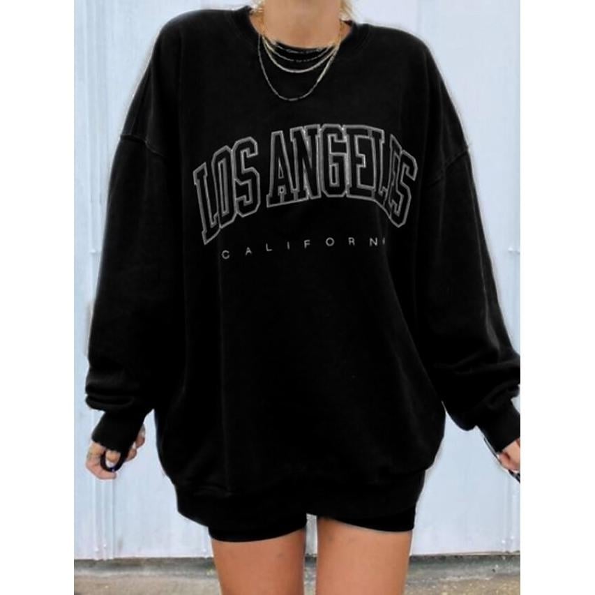 Womens Sweatshirt Graphic Text Los Angeles Image 12