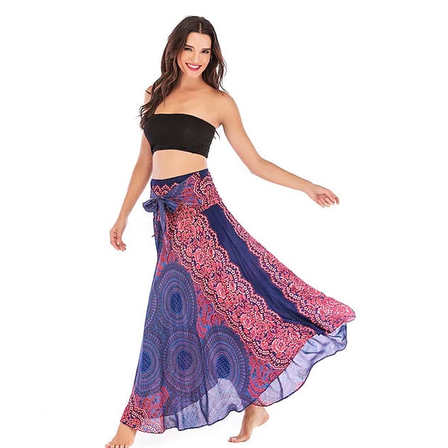 Womens High Waist Yoga Skirt Gypsy Dress Image 6